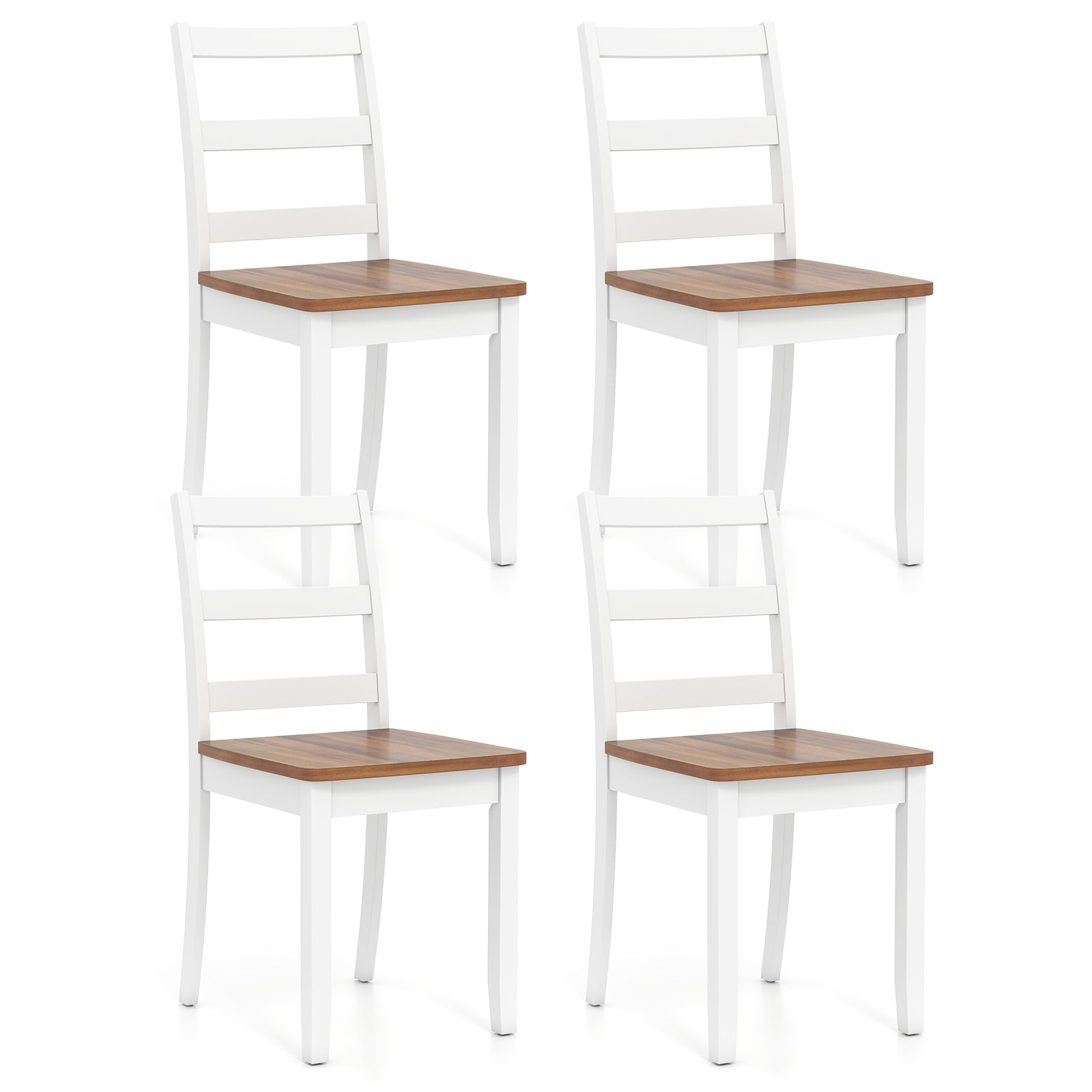 Wood Dining Chairs, Set of 4, Solid Rubber Wood Legs, Brown Dining Chairs at Gallery Canada