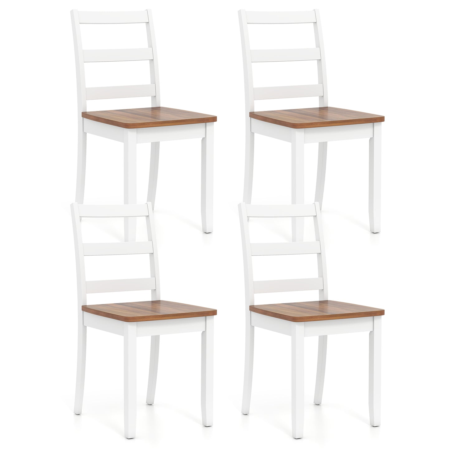 Wood Dining Chairs, Set of 4, Solid Rubber Wood Legs, Brown Dining Chairs at Gallery Canada