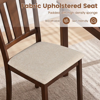 4 Wooden Dining Chairs, Hollow Back, Soft-Padded Cushion, Walnut