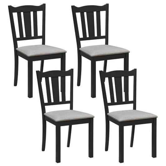 4 Wooden Dining Chairs, Soft Cushion, Black Dining Chairs Black at Gallery Canada