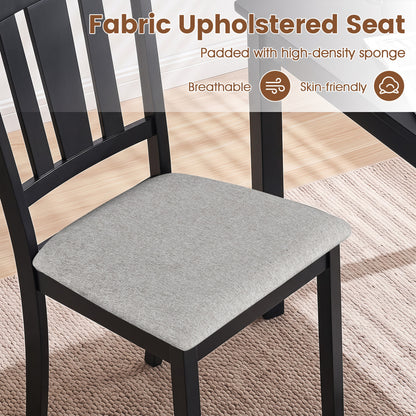 Set of 4 Wooden Dining Chairs, Black