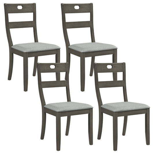 4 Wooden Dining Chairs, Padded Seats, Rubber Wood, Gray Dining Chairs Gray at Gallery Canada
