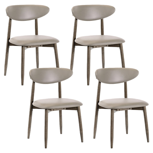Set of 4 Wooden Dining Chairs with Curved Backrest, Gray Dining Chairs Gray at Gallery Canada