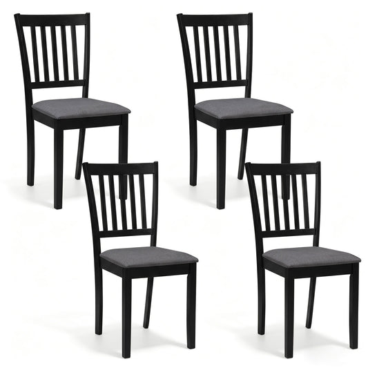 Set Of 4 Wooden Upholstered Dining Chairs, Black Dining Chairs Black at Gallery Canada