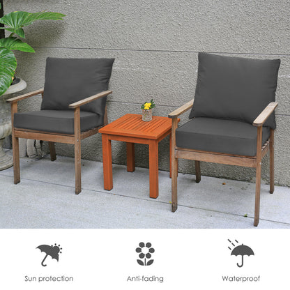 Set of 6 Deep Seat Chair Cushion Pads Set with Rope Belts for Indoor and Outdoor, Gray Outdoor Furniture Accessories at Gallery Canada