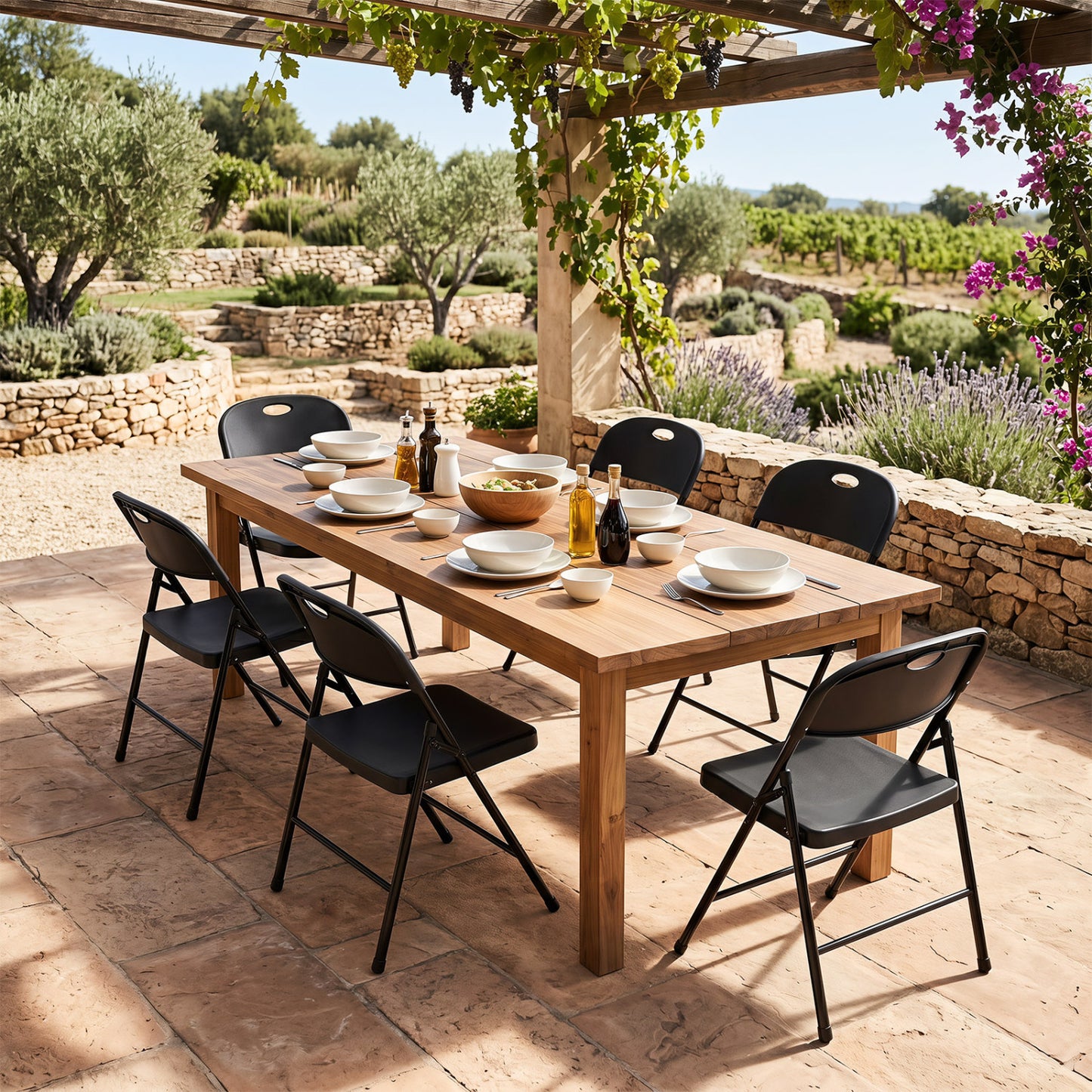 Set of 6 Foldable Plastic Chairs