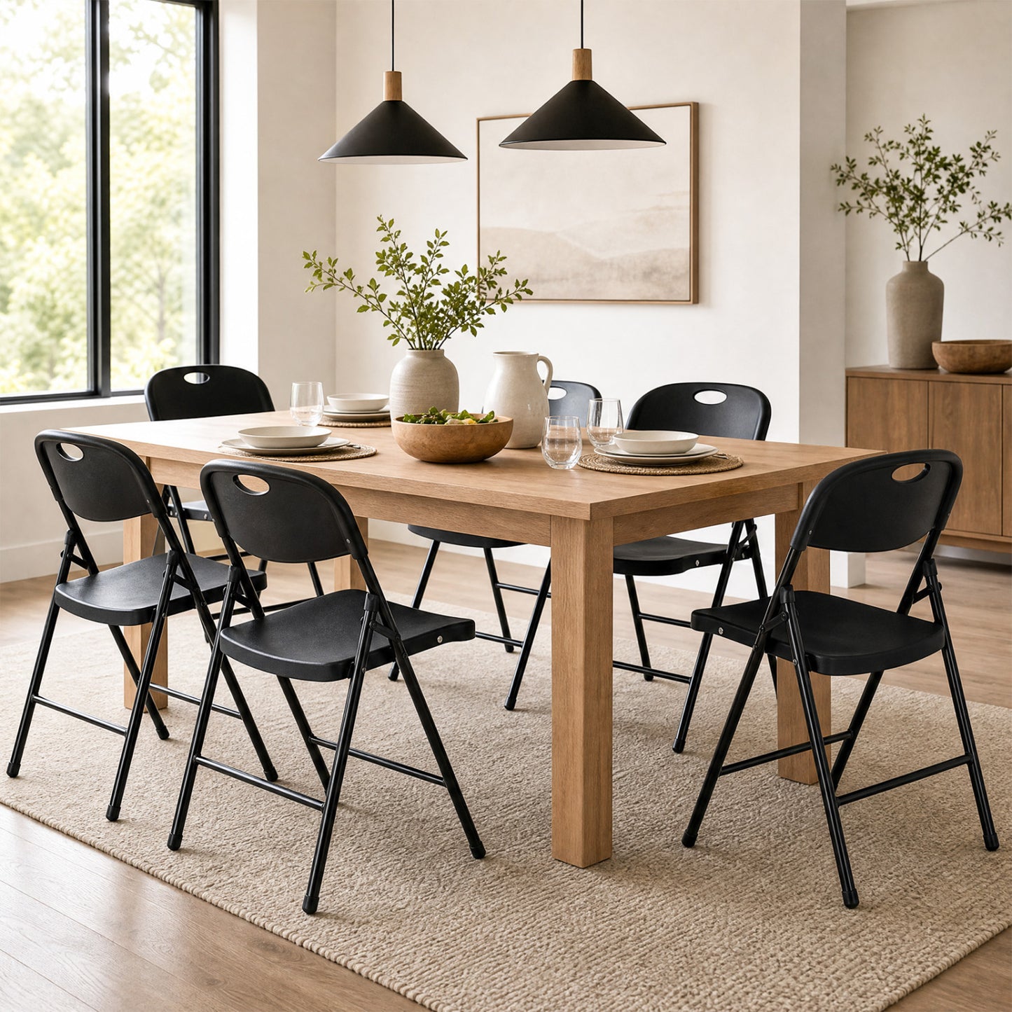 Set of 6 Foldable Plastic Chairs