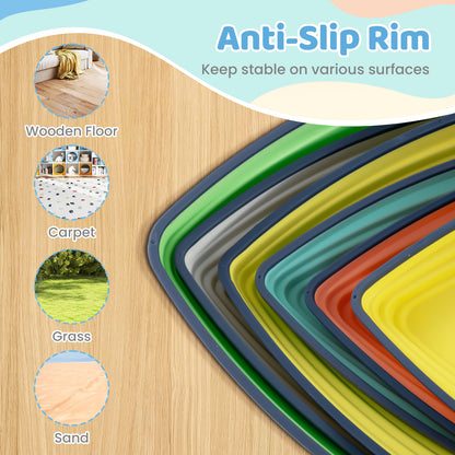 Set of 6 Stepping Stones for Kids Non-Slip Balance Stones with Storage Bag-Set of 6, Multicolor Toy Sports at Gallery Canada