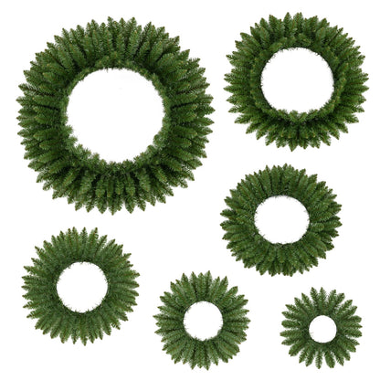 Couronnes de Noël artificielles, lot de 6, vert