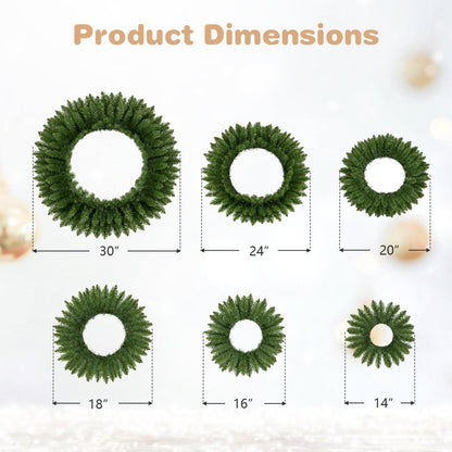 Couronnes de Noël artificielles, lot de 6, vert