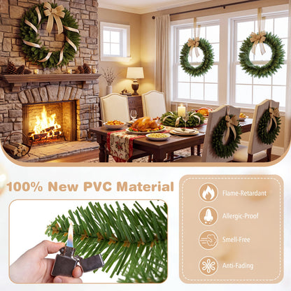 Couronnes de Noël artificielles, lot de 6, vert