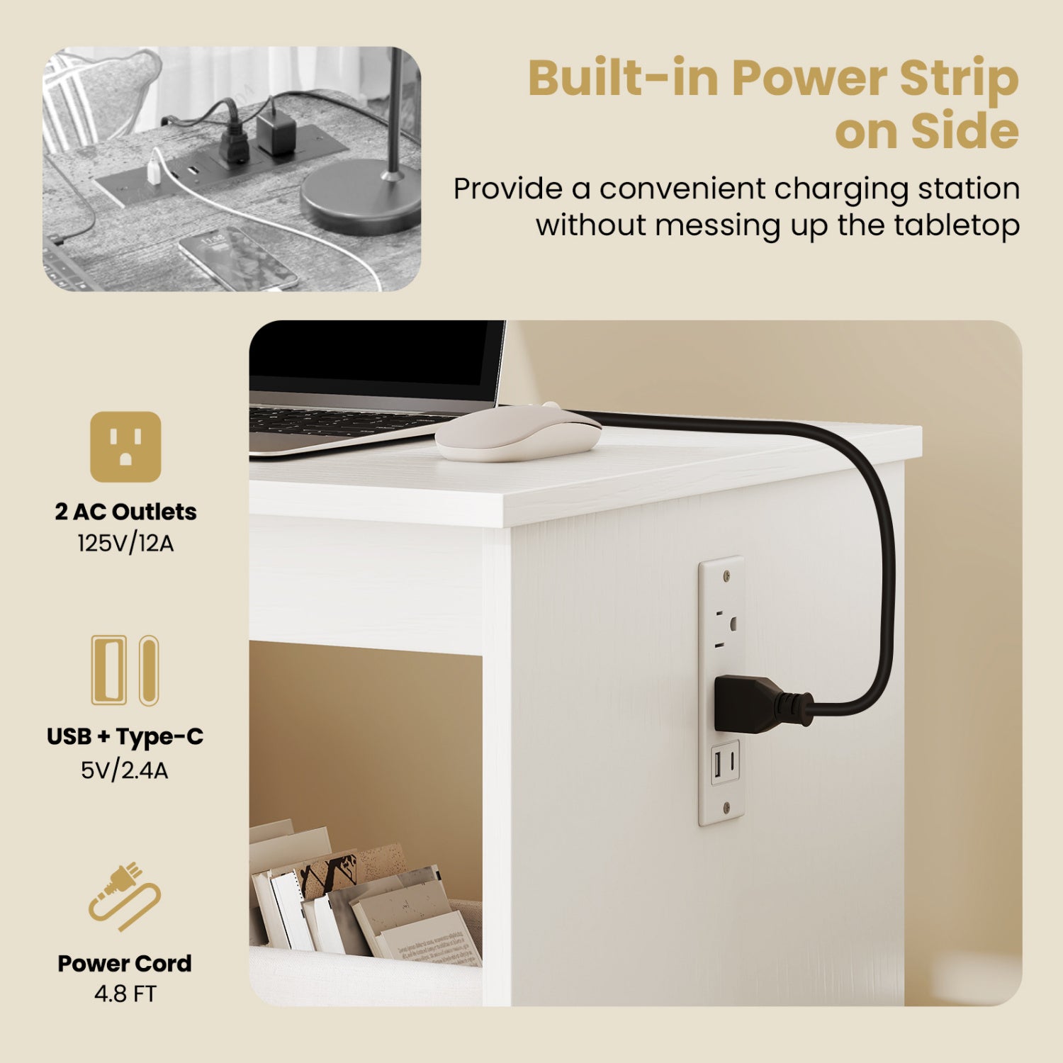 Sewing Machine & Table Set with Charging Station Folding Desk Office Desks at Gallery Canada
