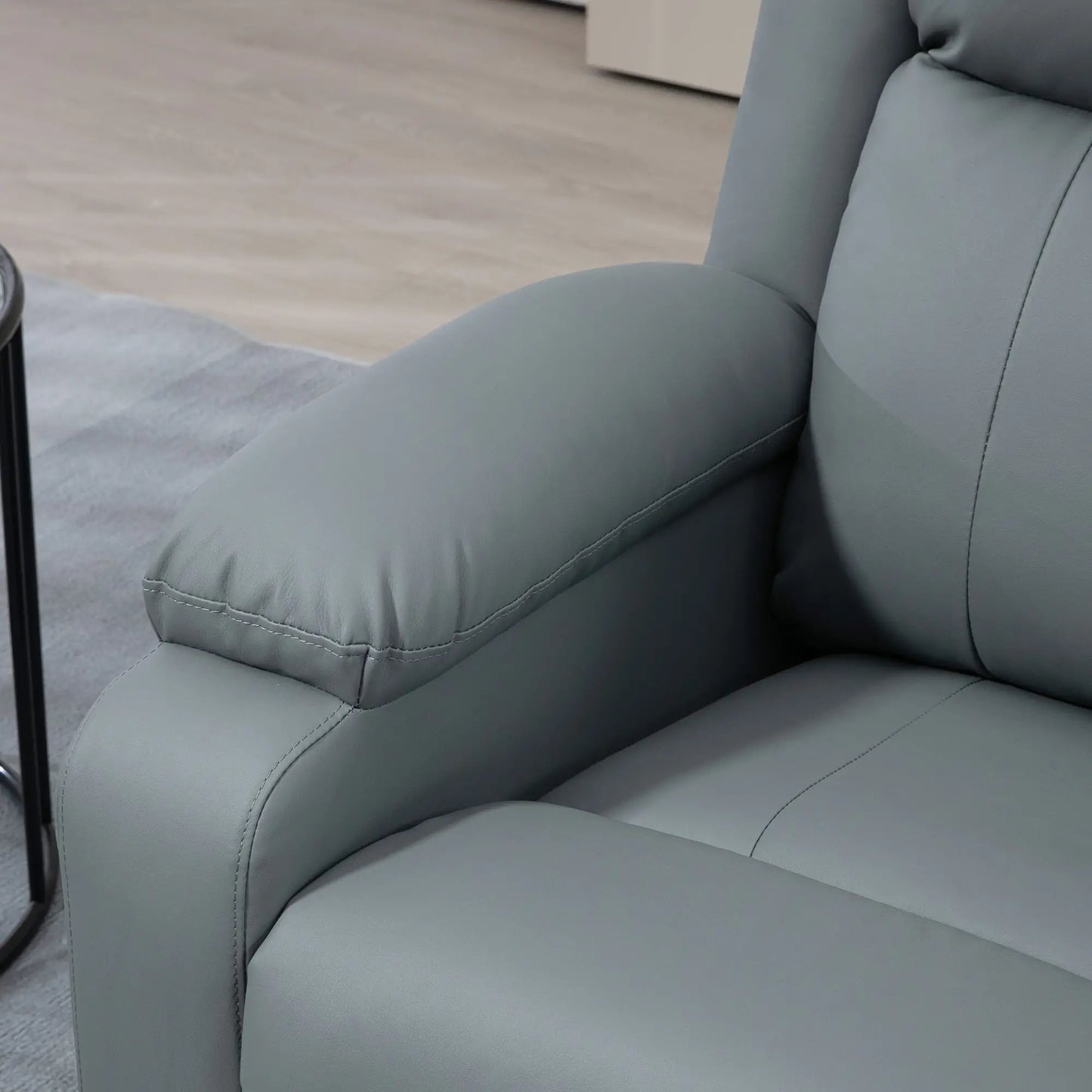 Electric Recliner Chair, PU Leather, Remote, Side Pockets, Grey Electric Power Lift Chairs at Gallery Canada