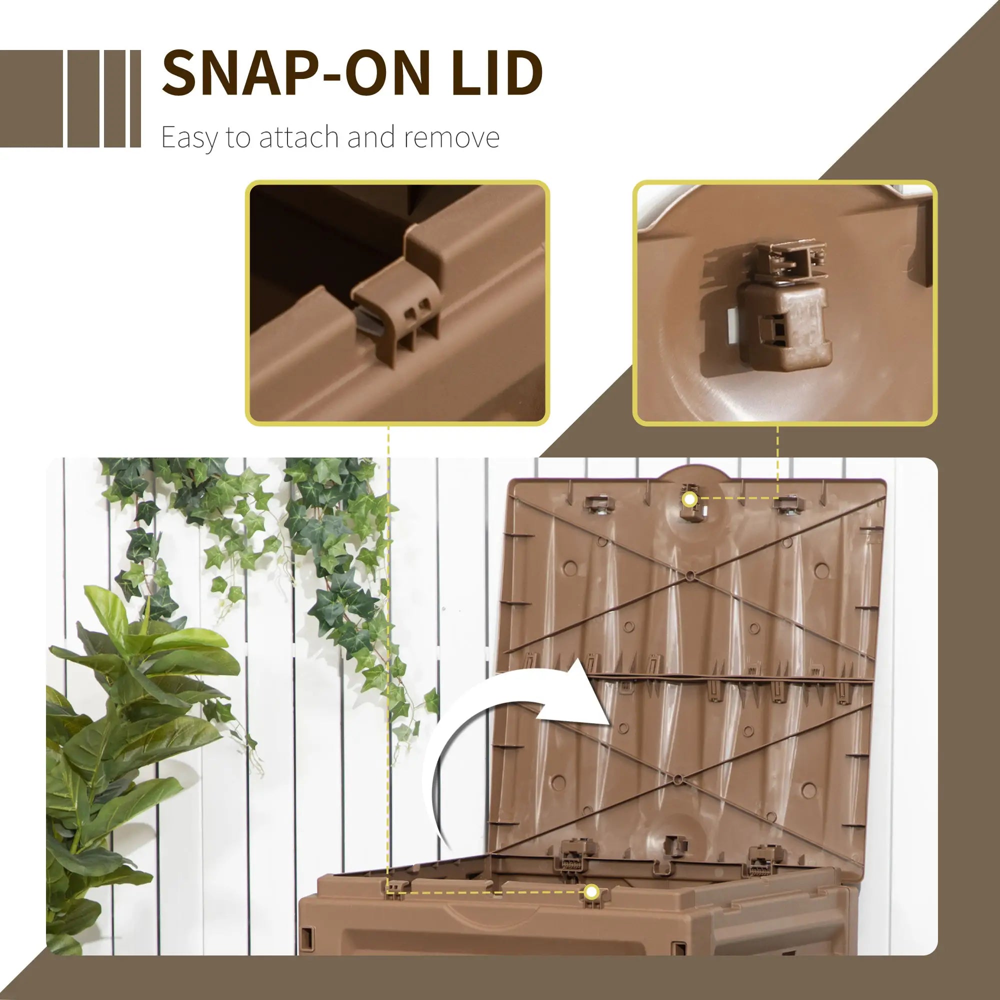 Garden Composter, 80 Vents, 2 Doors, 120 Gallon, Brown Outdoor Compost Bin at Gallery Canada