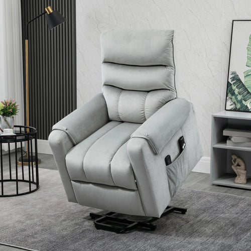 Lift Chair, Massage Recliner with 8 Vibration Points, Footrest, Remote, Grey