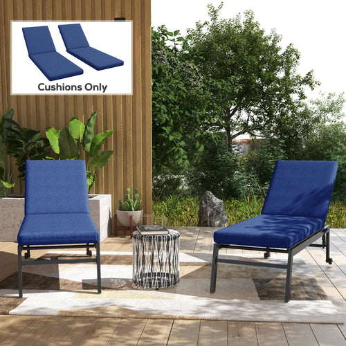 2-Piece Patio Chair Cushion Set, Indoor Outdoor, Blue