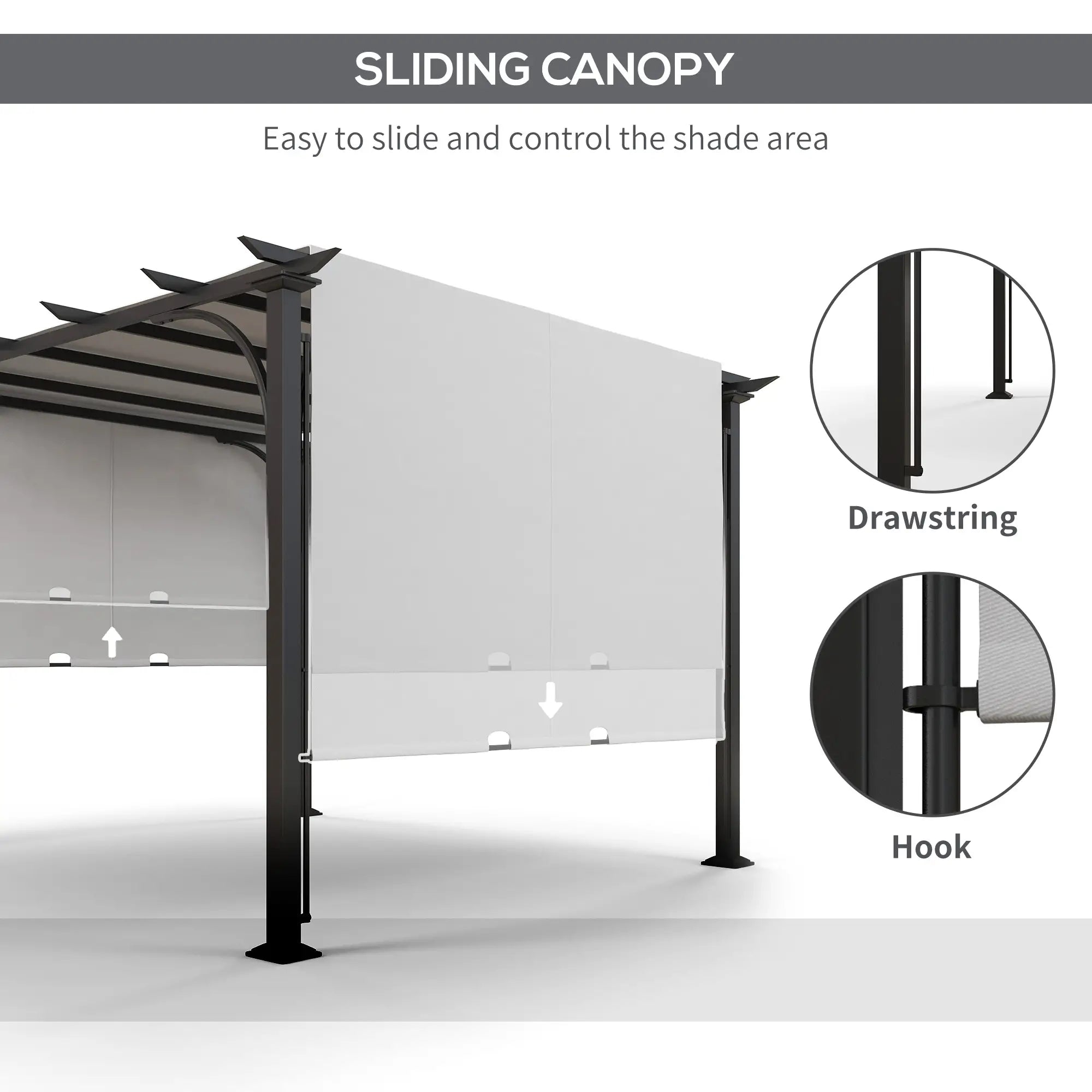 10' x 10' Outdoor Pergola, Steel Frame, White Pergolas at Gallery Canada