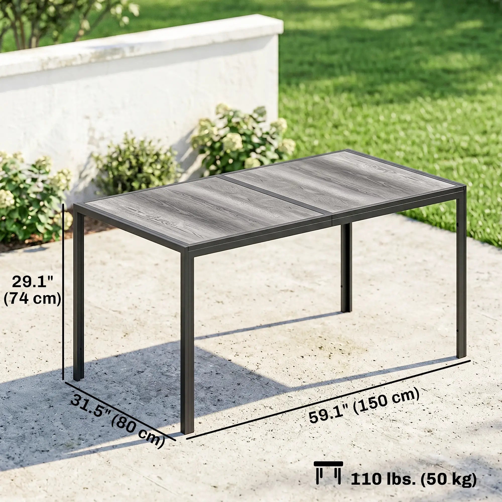Outdoor Dining Table For 4-6, 59