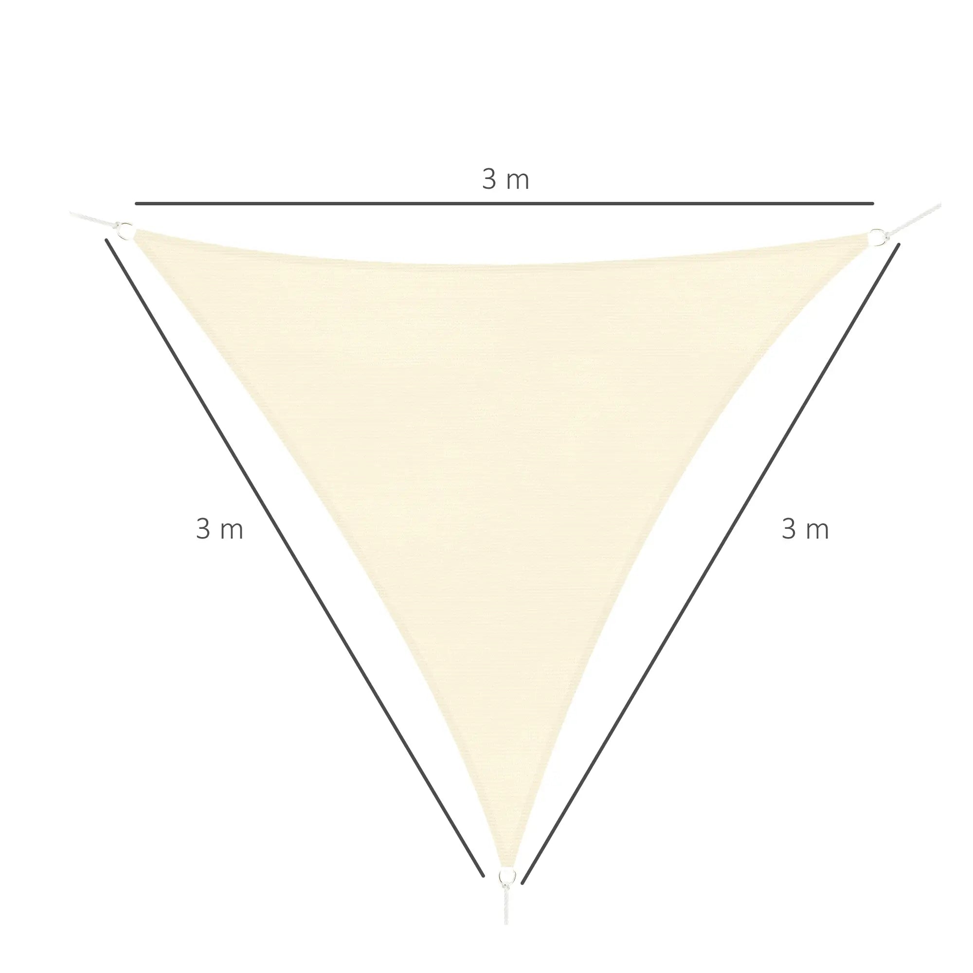 10' x 10' x 10' Triangle Sun Shade Sail, UV Block Fabric Canopy, Cream Shade Sails at Gallery Canada