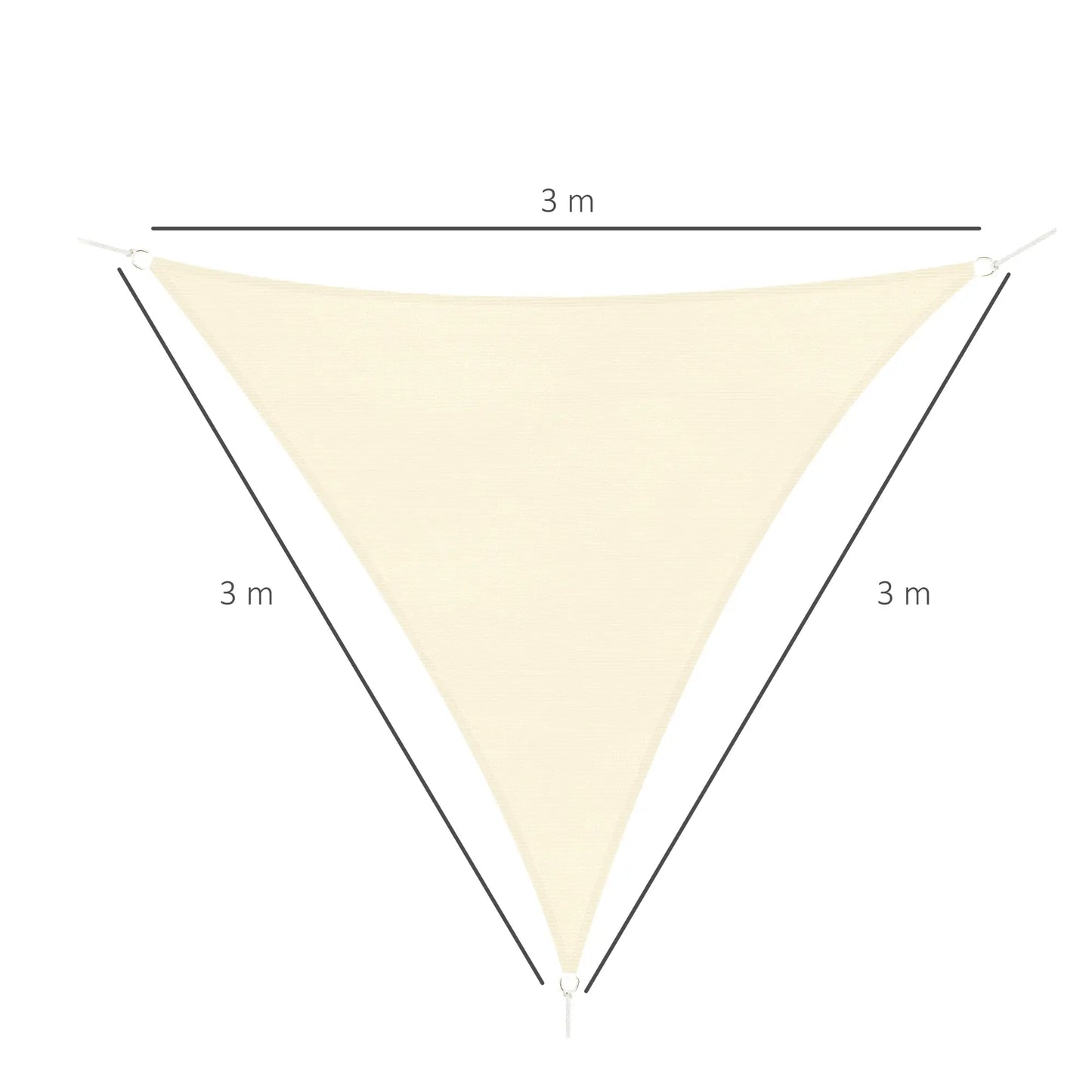 10' x 10' x 10' Triangle Sun Shade Sail, UV Block Fabric Canopy, Cream Shade Sails at Gallery Canada