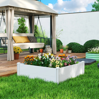 White Vinyl Raised Garden Bed Kit, 3 x 3 x 1ft Modular Elevated Box, White Raised Garden Beds at Gallery Canada
