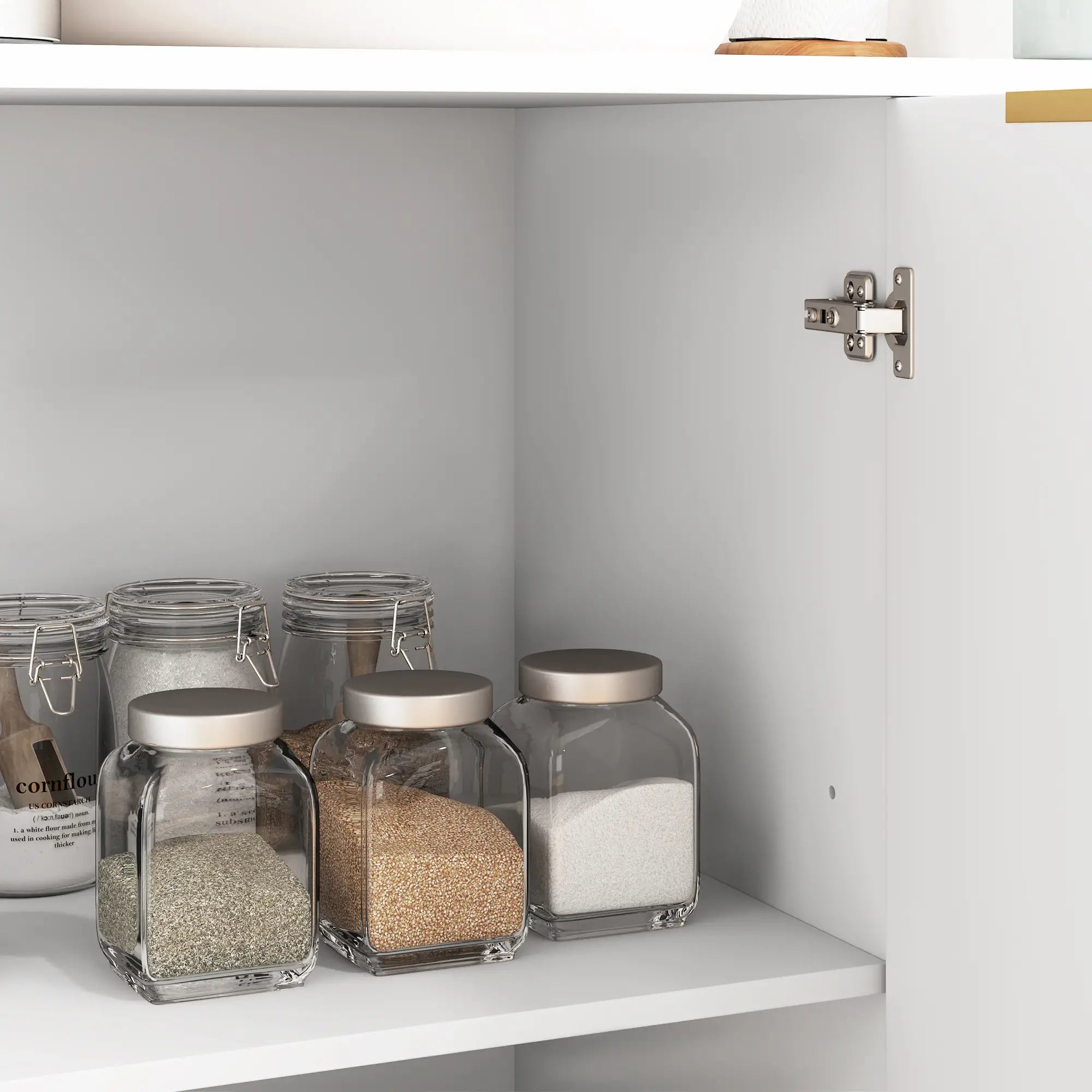 Modern Kitchen Storage Cabinet, Adjustable Shelves, White Bar Cabinets at Gallery Canada