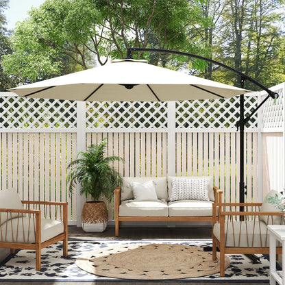 Deluxe Cantilever Umbrella, Φ10', Banana, Outdoor Sunshade, Beige Cantilever Umbrellas at Gallery Canada