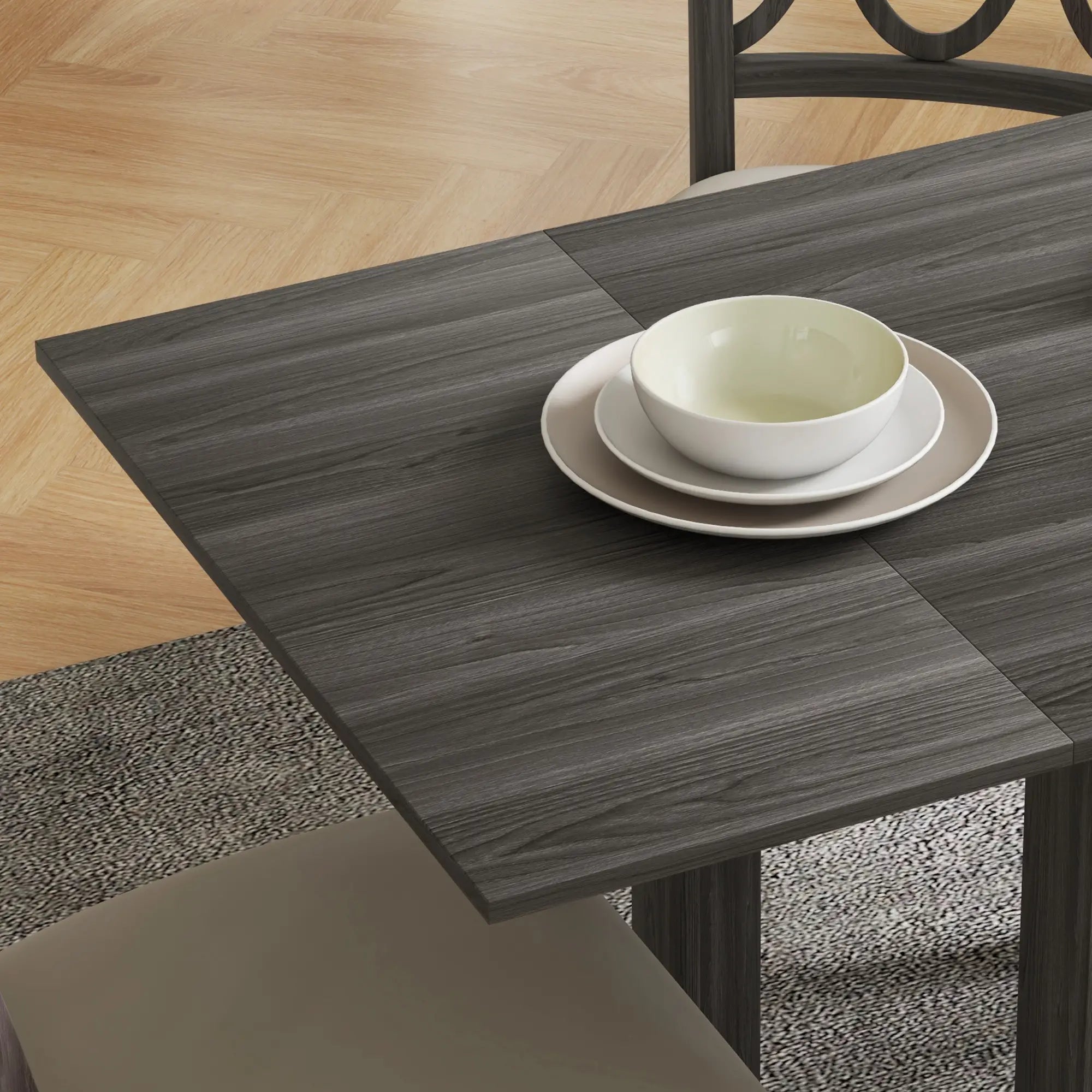 Folding Extendable Dining Table, Drop Leaf, for 2-4 People, Grey Bar Tables & Dining Tables at Gallery Canada