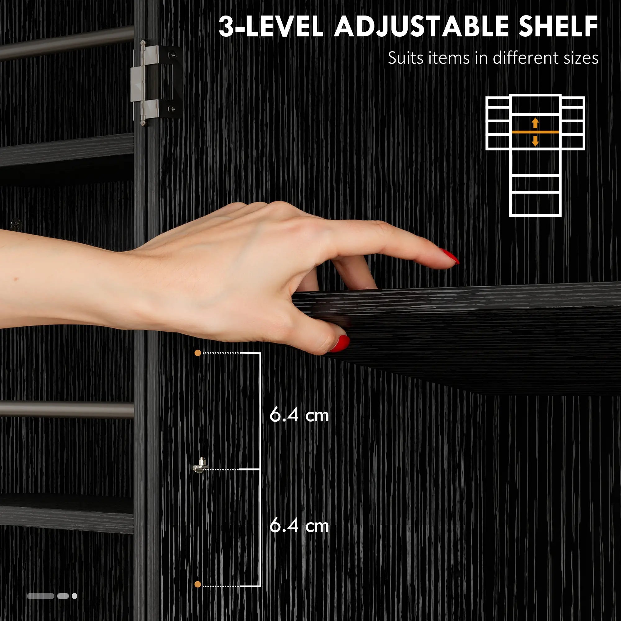 72 Inch Kitchen Pantry Cabinet, 4 Doors, Drawer, Shelves, Black Kitchen Pantry Cabinets at Gallery Canada