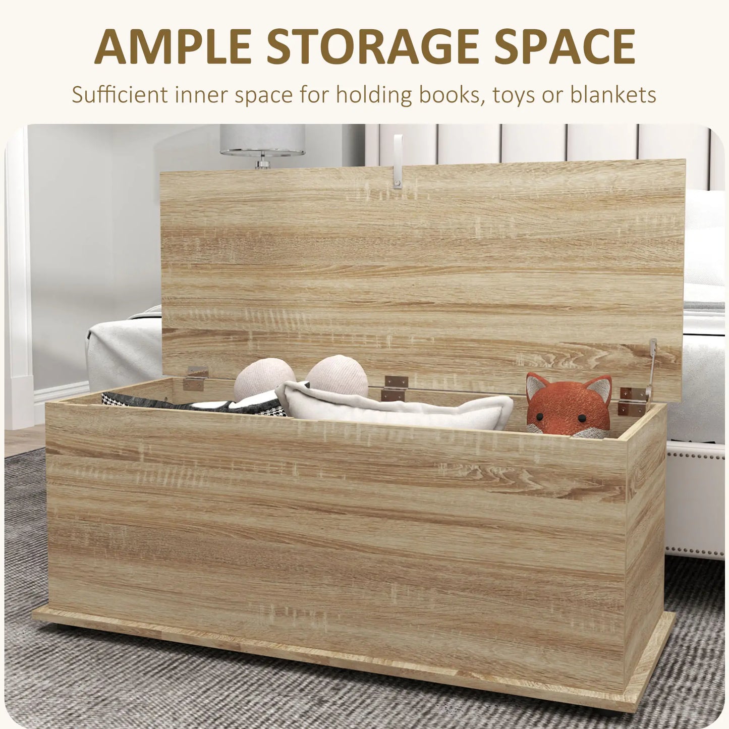 39.5" Storage Chest, Flip-Top Lid, Entryway Bench, Oak Storage Ottomans & Benches at Gallery Canada