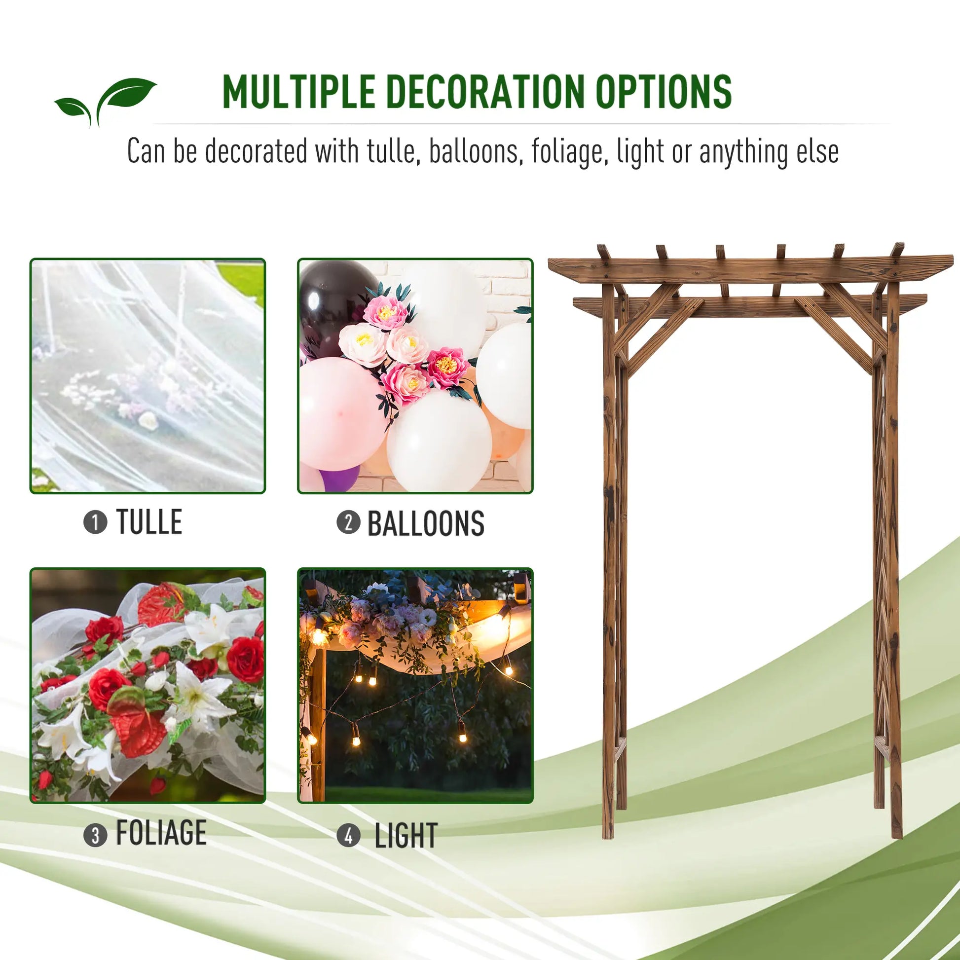 79" Arched Plant Trellis, Pergola Style Roof, Fir Wood Frame Garden Arches at Gallery Canada