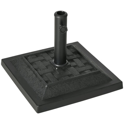 26 lb Heavy Duty Patio Umbrella Base, Square Resin Stand, Outdoor, Black Umbrella Bases at Gallery Canada