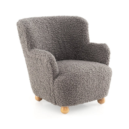 Sherpa Kids Sofa Comfy Toddler Armchair with Solid Rubber Wood Legs, Silver Kids Chairs & Seating Silver at Gallery Canada