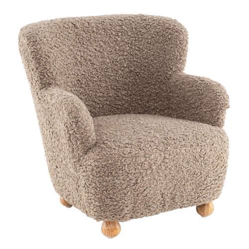Kids Sofa, Toddler Armchair, Solid Rubber Wood Legs, Brown