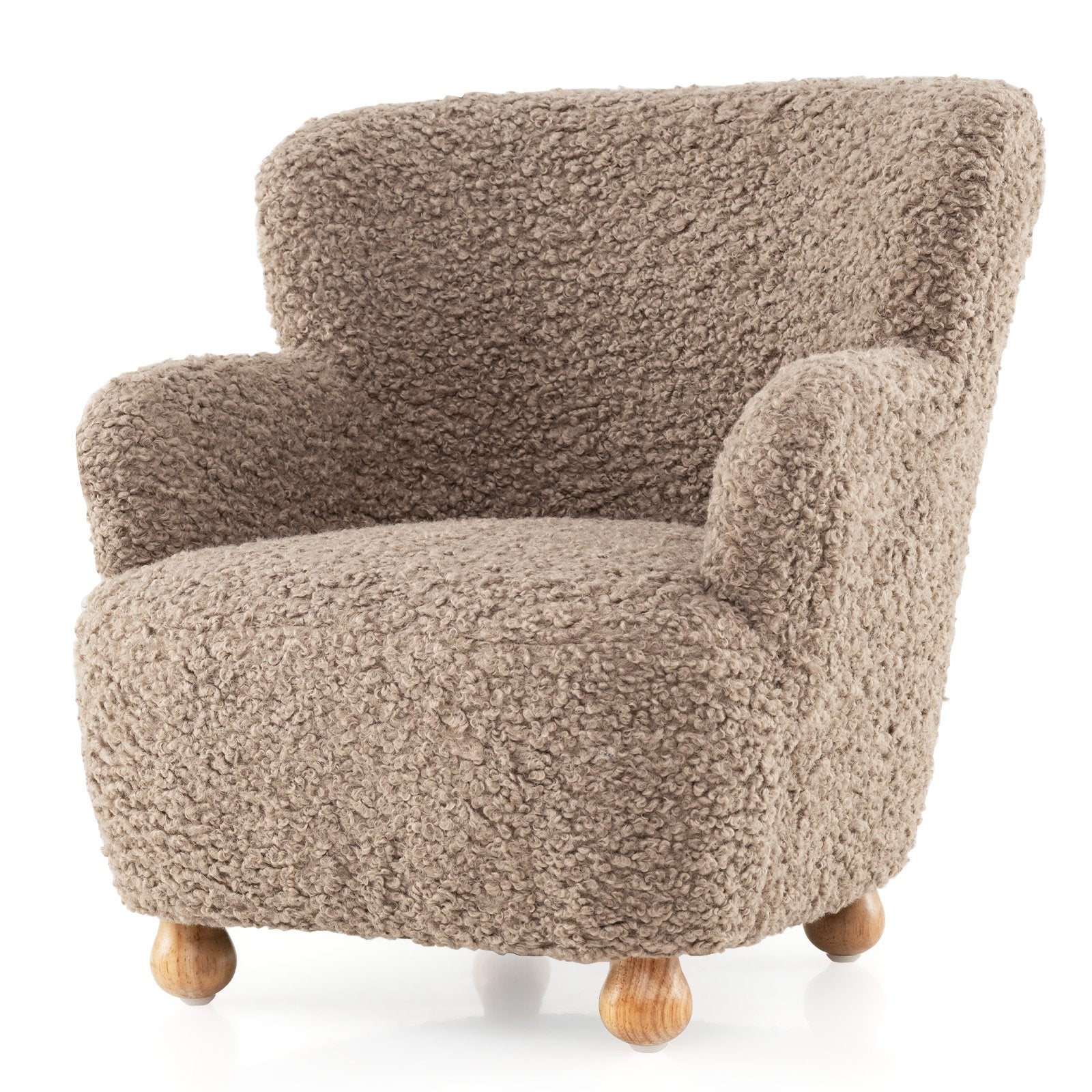 Sherpa Kids Sofa Comfy Toddler Armchair with Solid Rubber Wood Legs, Brown Kids Chairs & Seating at Gallery Canada