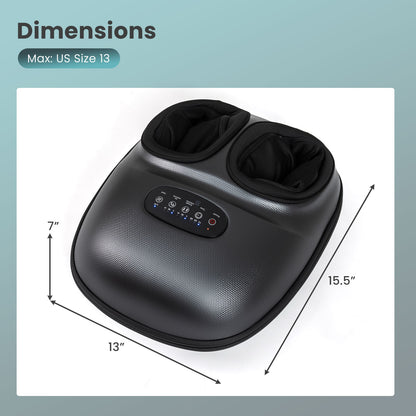 Shiatsu Foot Massager Machine with 2-Level Heat and Air Compression-BK, Black Foot Massager at Gallery Canada