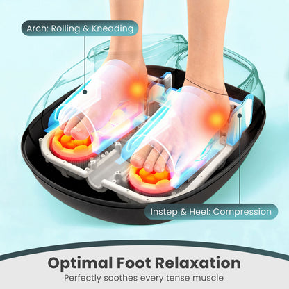 Shiatsu Foot Massager Machine with 2-Level Heat and Air Compression-BK, Black Foot Massager at Gallery Canada
