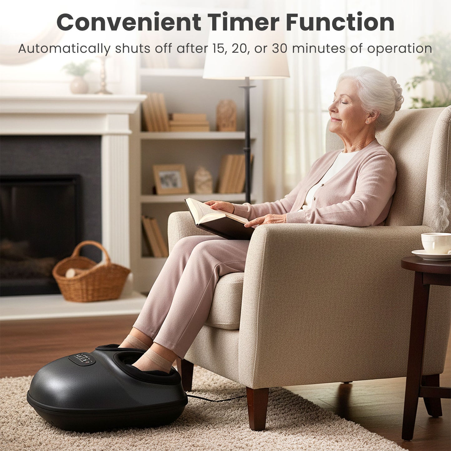 Shiatsu Foot Massager Machine with 2-Level Heat and Air Compression-BK, Black Foot Massager at Gallery Canada