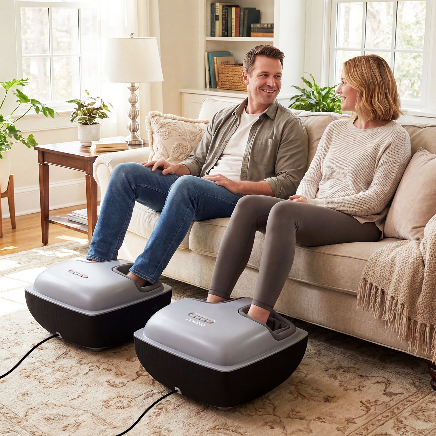 Shiatsu Foot Massager with 3-Level Deep Kneading and Air Compression, Black Foot Massager at Gallery Canada