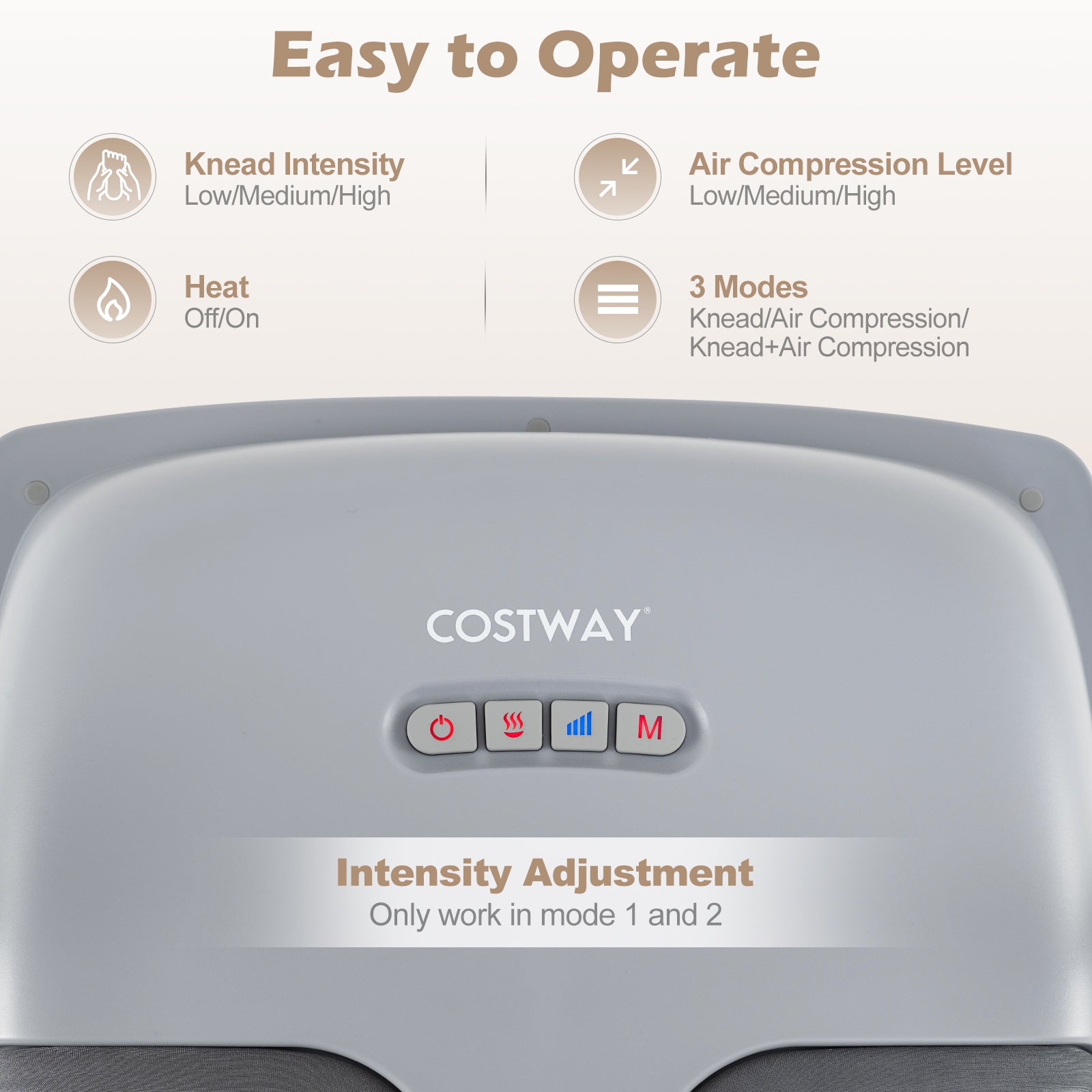 Shiatsu Foot Massager with 3-Level Deep Kneading and Air Compression, Black Foot Massager at Gallery Canada