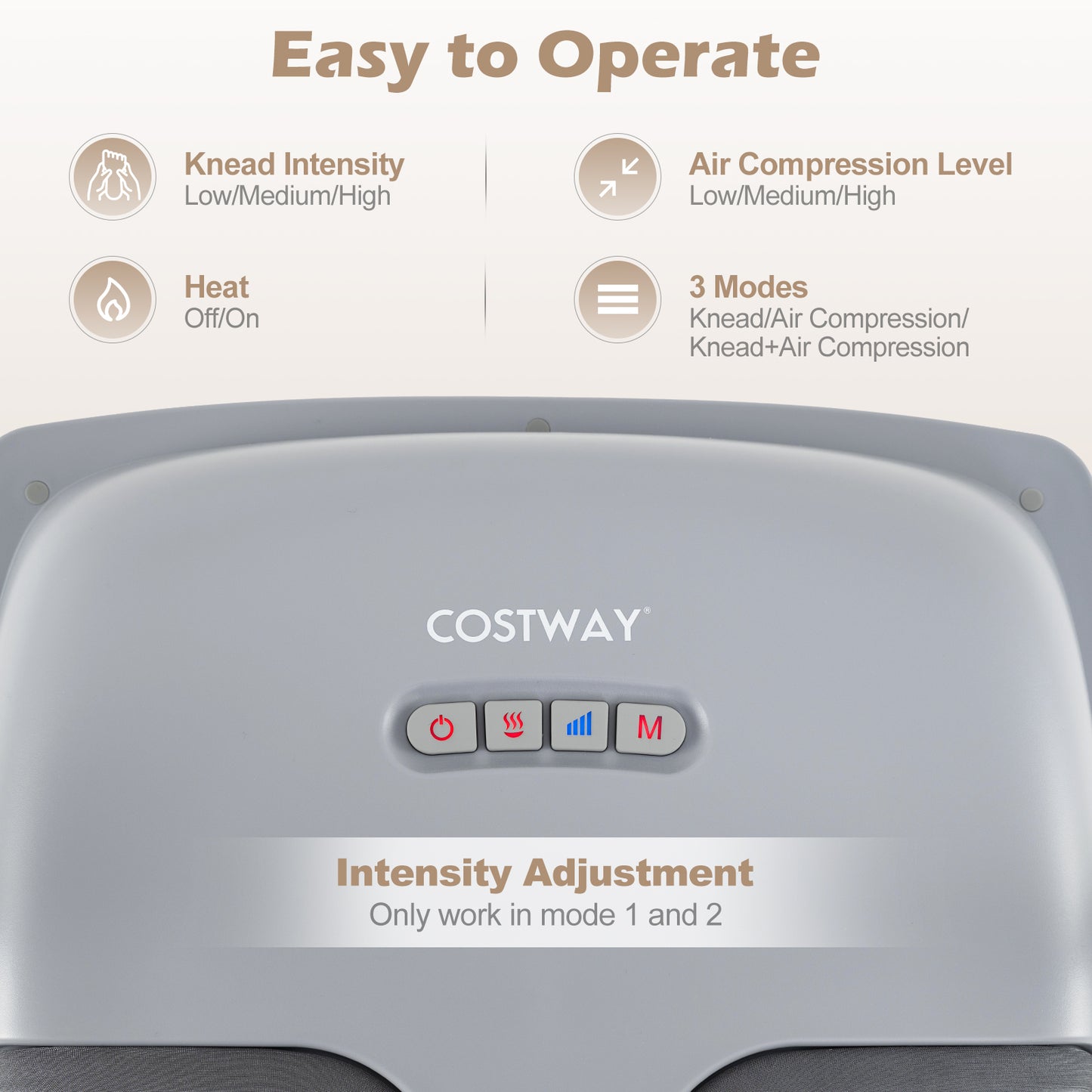 Shiatsu Foot Massager with 3-Level Deep Kneading and Air Compression, Black Foot Massager at Gallery Canada