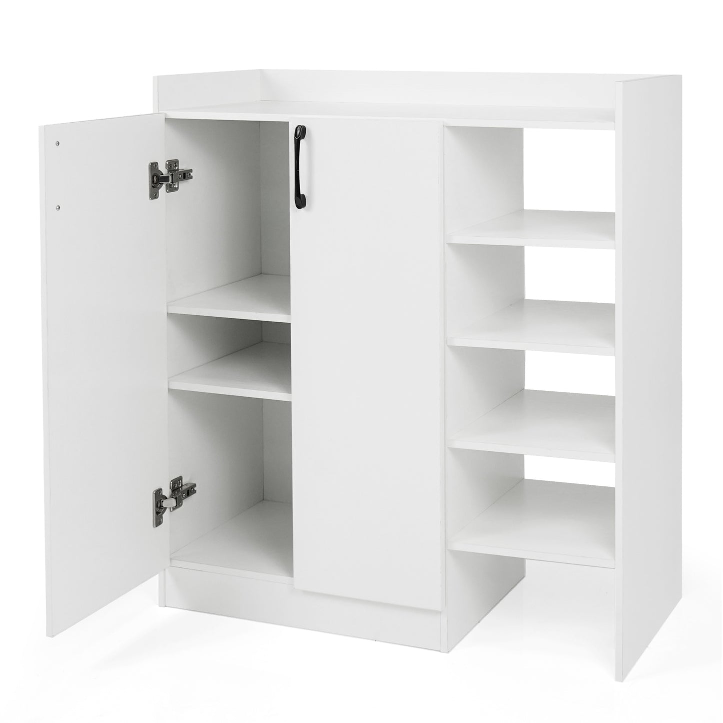 Shoe Cabinet with 2 Doors Shoe Storage Organizer with 2 Adjustable Inner Shelves, White Shoe Racks & Storage Benches White at Gallery Canada