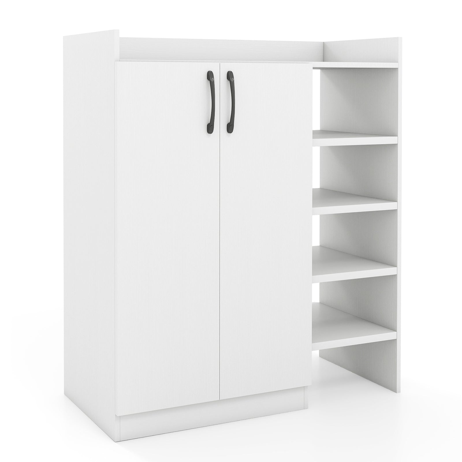 Shoe Cabinet with 2 Doors Shoe Storage Organizer with 2 Adjustable Inner Shelves, White Shoe Racks & Storage Benches at Gallery Canada