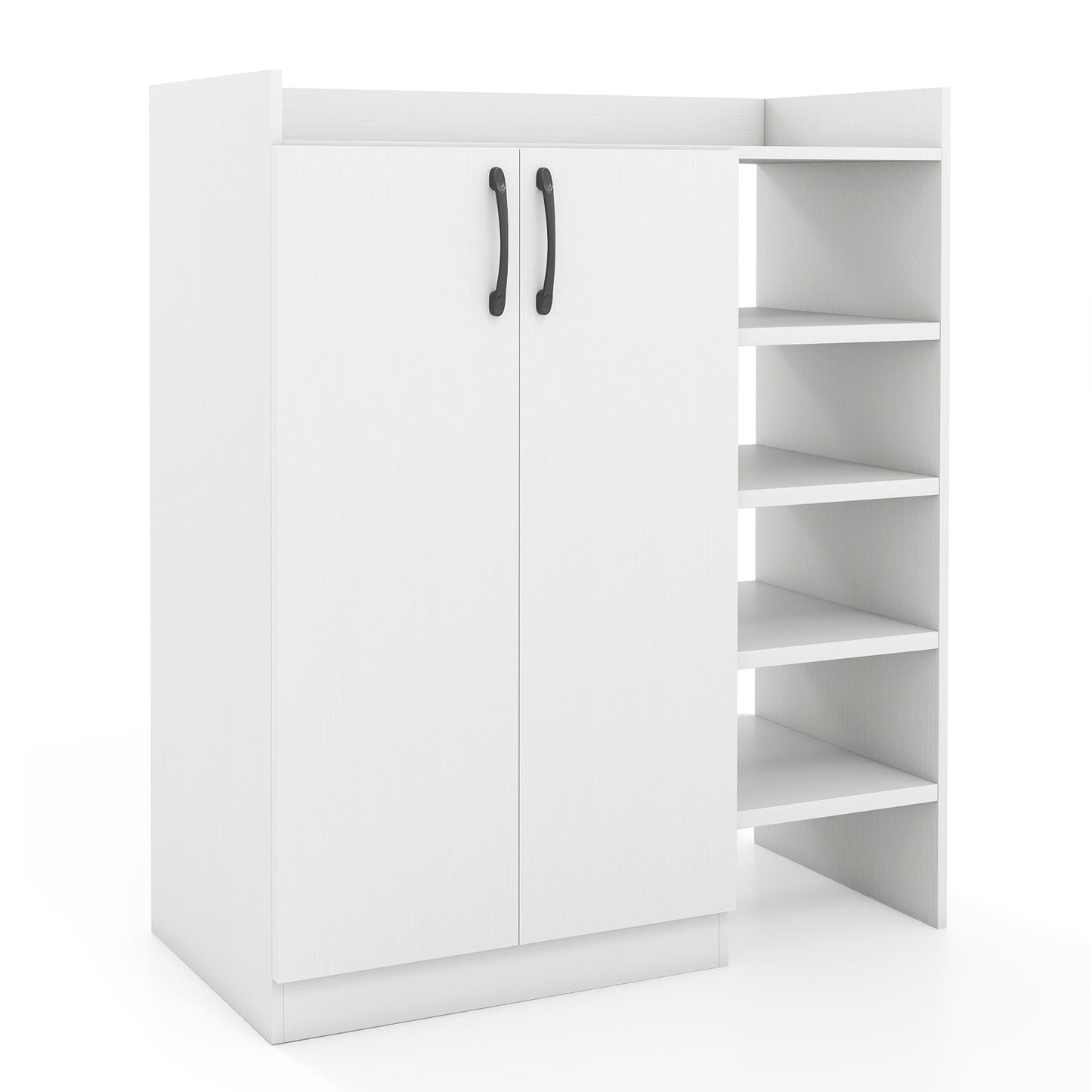 Shoe Cabinet with 2 Doors Shoe Storage Organizer with 2 Adjustable Inner Shelves, White Shoe Racks & Storage Benches at Gallery Canada