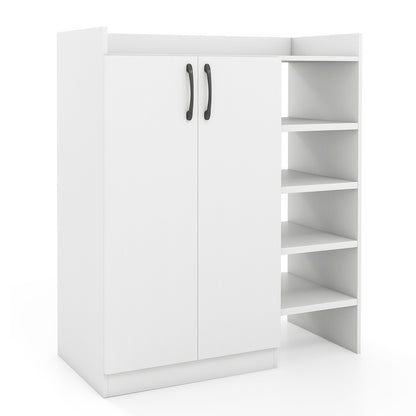Shoe Cabinet with 2 Doors Shoe Storage Organizer with 2 Adjustable Inner Shelves, White Shoe Racks & Storage Benches at Gallery Canada