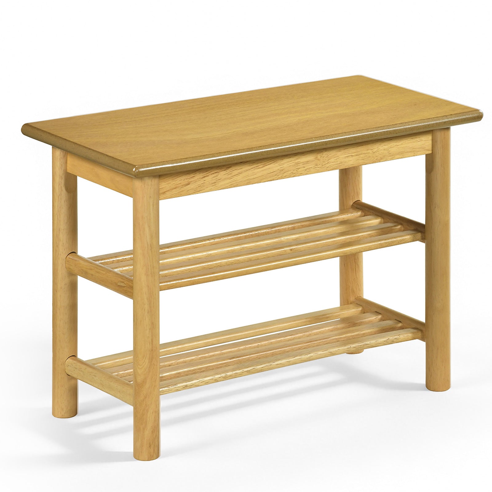 Shoe Rack Bench, 3-Tier Rubberwood, Natural Shoe Racks & Storage Benches Natural at Gallery Canada