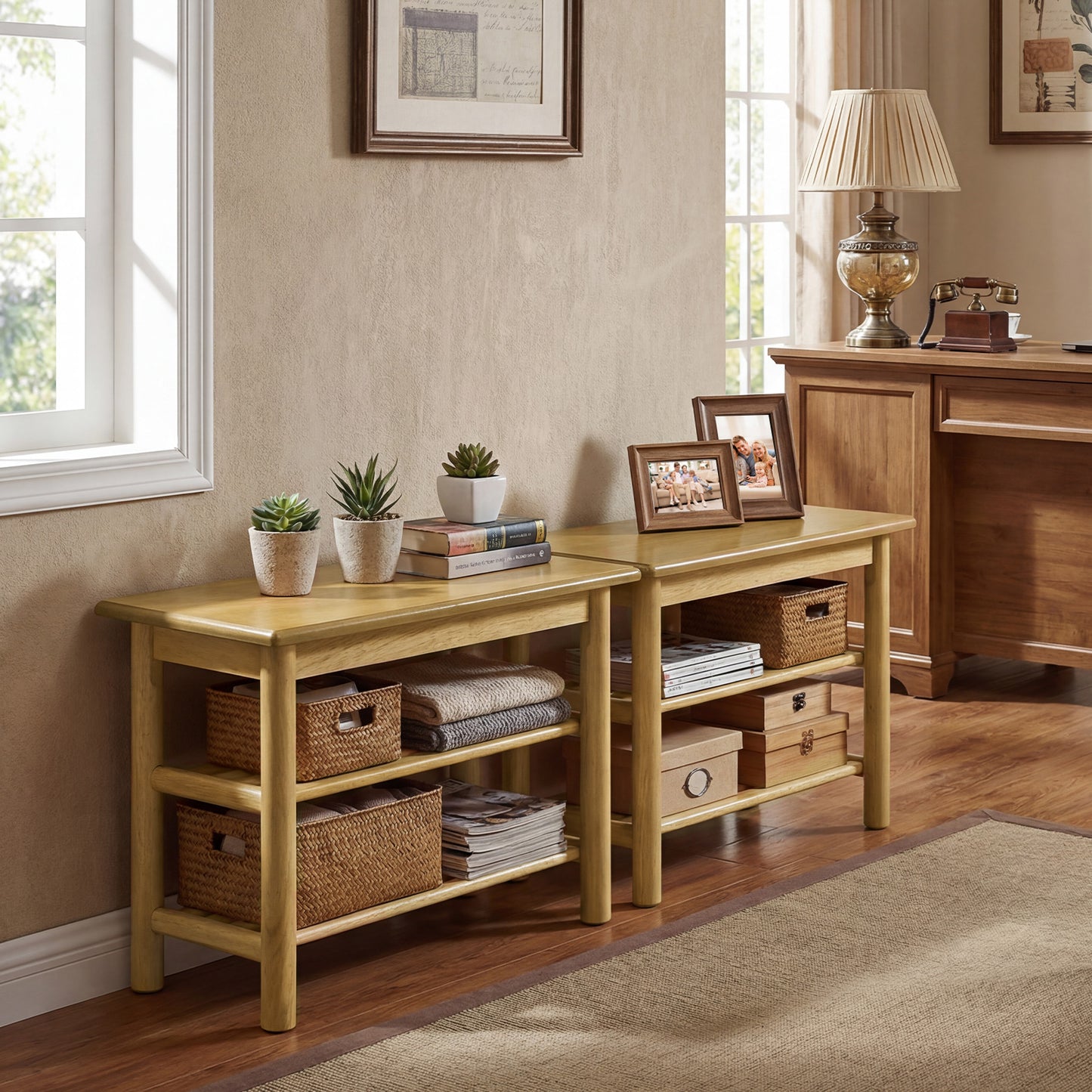 Shoe Rack Bench, 3-Tier Rubberwood, Natural Shoe Racks & Storage Benches at Gallery Canada