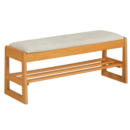 Shoe Rack Bench With Storage 2-Tier Rubberwood, Beige Shoe Racks & Storage Benches at Gallery Canada