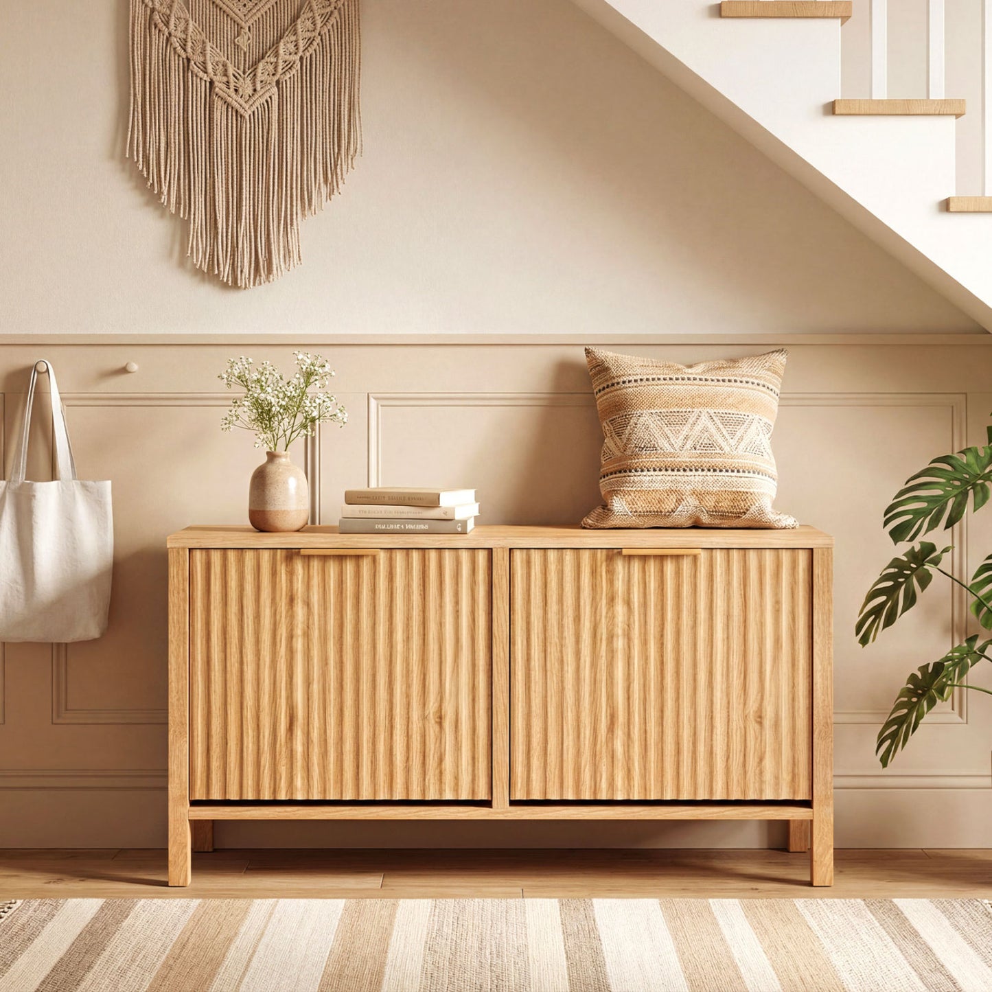 Shoe Storage Bench Narrow Wooden Entryway Bench with 2 Flip Drawers, Brown Shoe Racks & Storage Benches at Gallery Canada