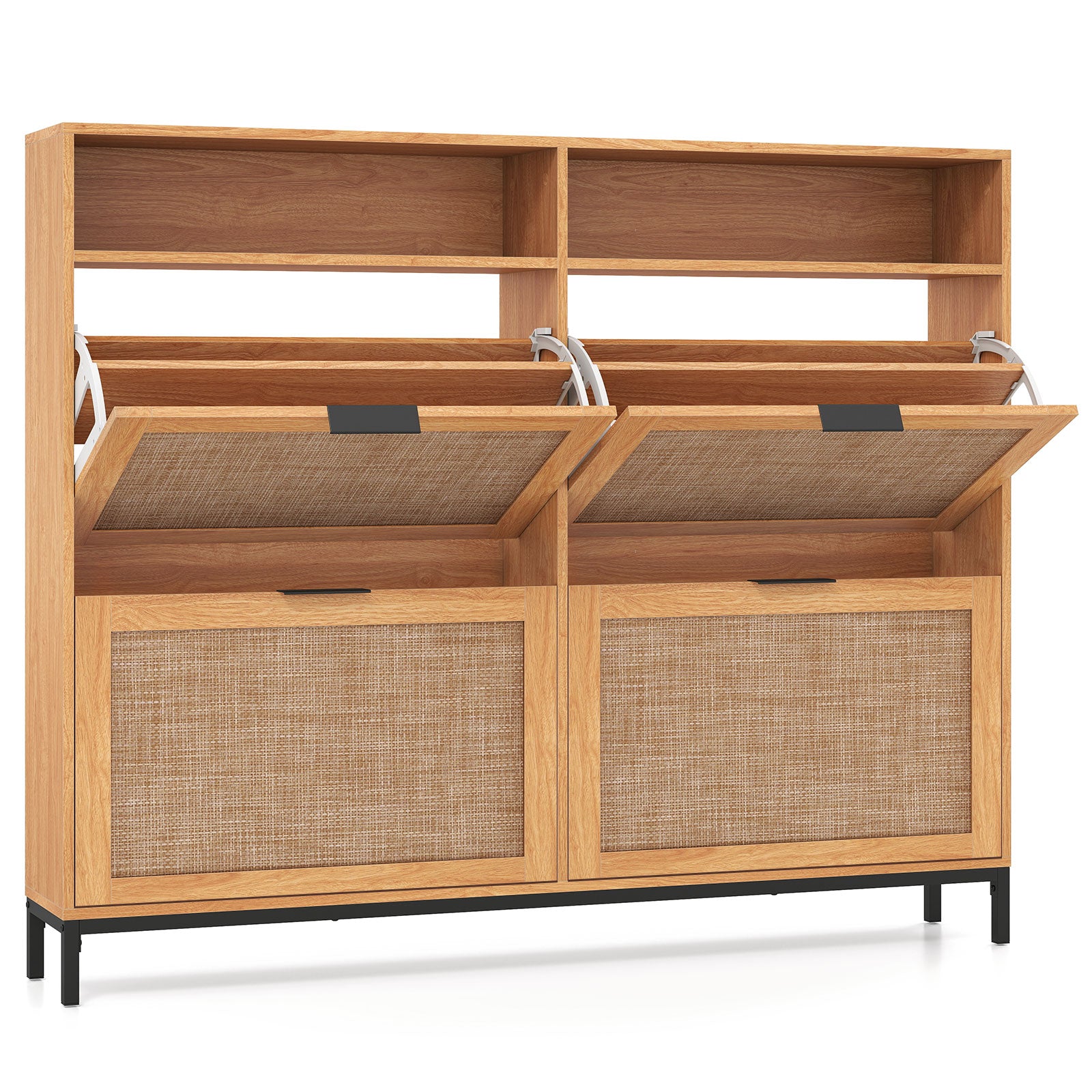 Shoe Storage Cabinet, 4 Flip Drawers, Adjustable Shelves, Natural Shoe Racks & Storage Benches at Gallery Canada